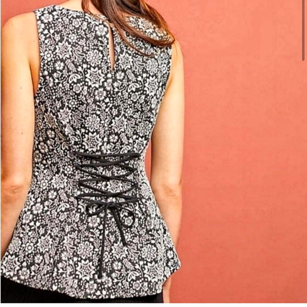 Anthropologie Vanessa Virginia Jacquard floral corset top